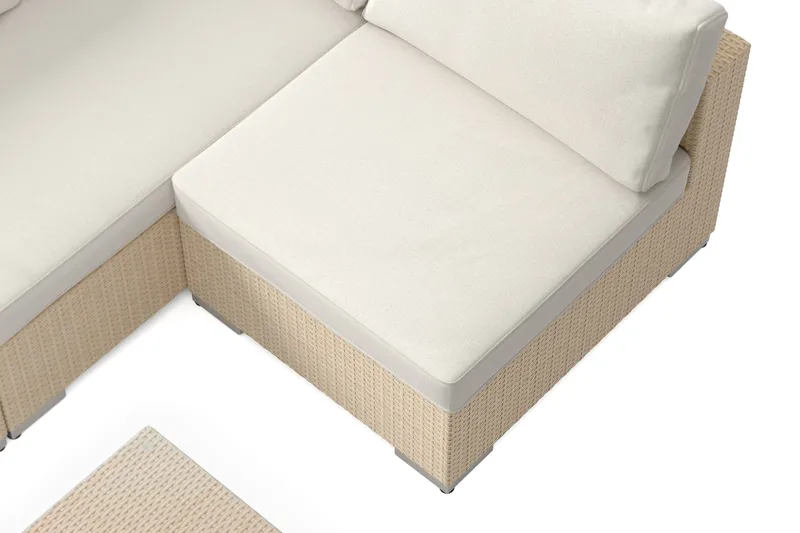 Bahamas utendørs loungegruppe 5-seters med vendbar sjeselong og bord - Beige - Hage - Utemiljø - Veranda & terrasse - Verandamøbler