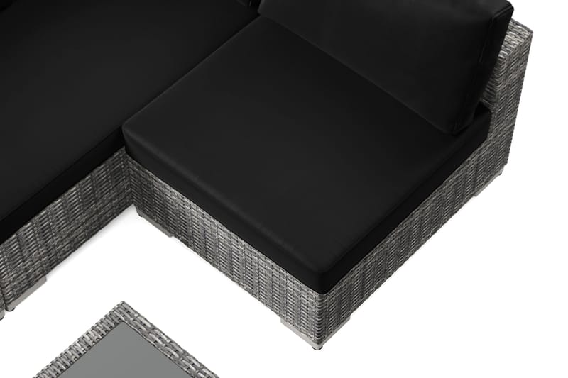 Bahamas utendørs loungegruppe 5-seters med vendbar sjeselong og bord med hylle - Grå - Hage - Utemiljø - Veranda & terrasse - Verandamøbler