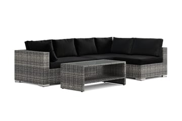 Bahamas utendørs loungegruppe 5-seters med vendbar sjeselong og bord med hylle