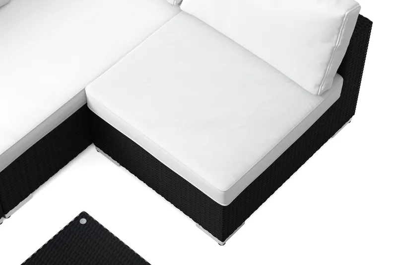 Bahamas utendørs loungegruppe 5-seters med vendbar sjeselong og bord - Svart - Hage - Utemiljø - Veranda & terrasse - Verandamøbler