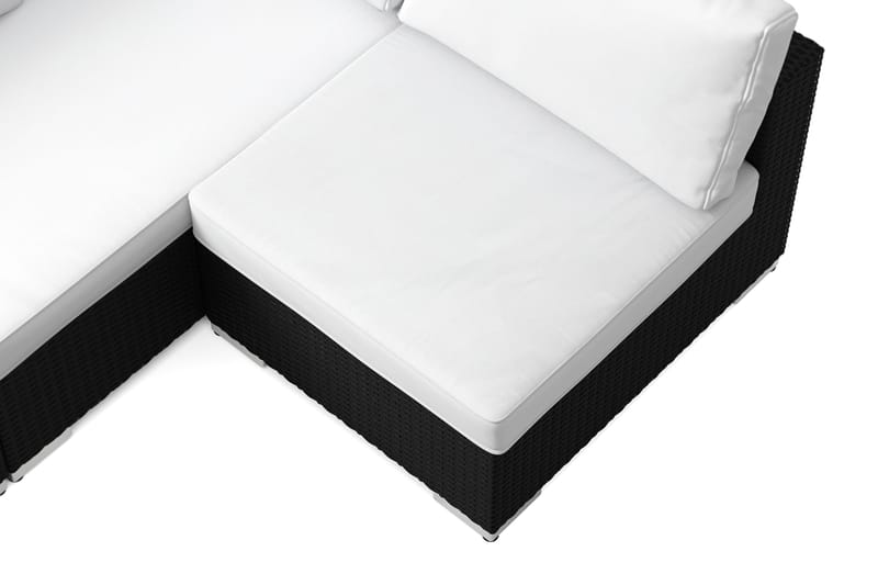 Bahamas utendørs loungegruppe 6-seters med vendbar sjeselong og bord med hylle - Svart - Hage - Utemiljø - Veranda & terrasse - Verandamøbler