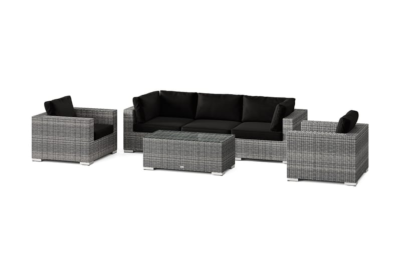 Bahamas utendørs sofagruppe 5-seters med to lenestoler og bord - Grå - Hage - Utemiljø - Veranda & terrasse - Verandamøbler