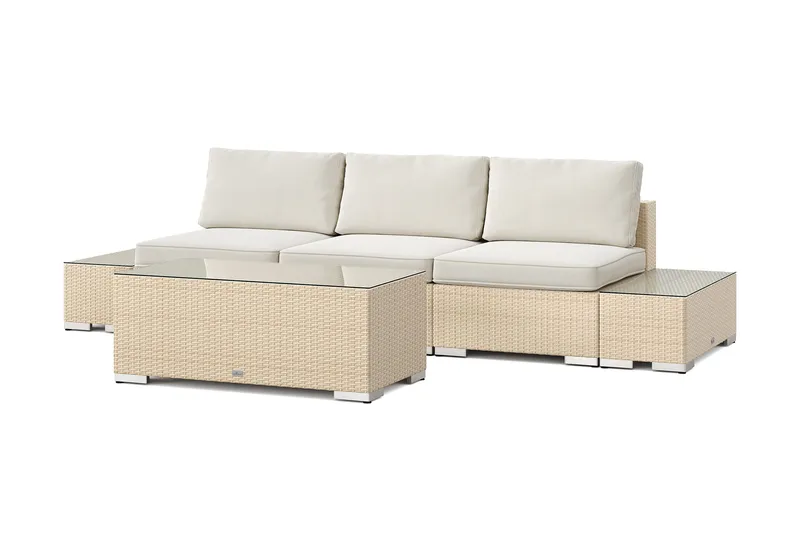 Bahamas utesofa 3-seters med bord, Beige