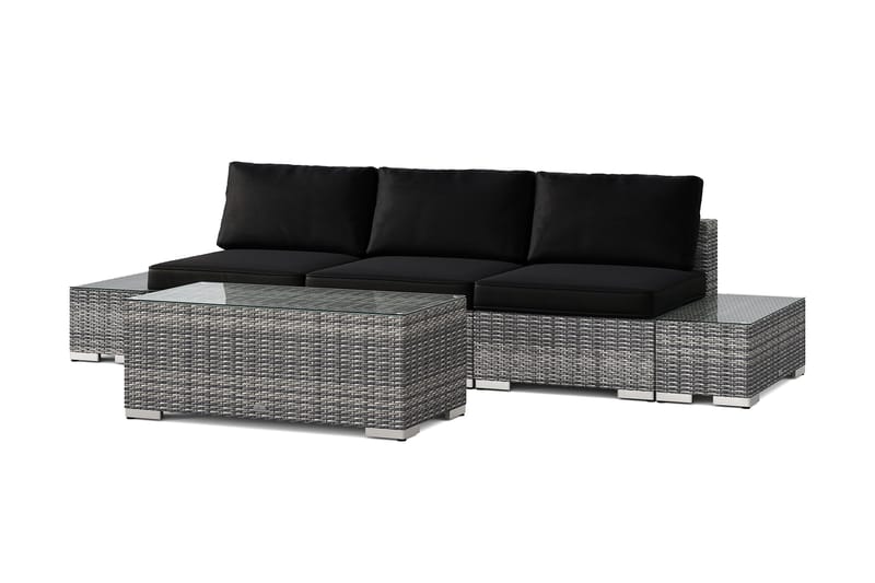 Bahamas utesofa 3-seters med bord, Grå