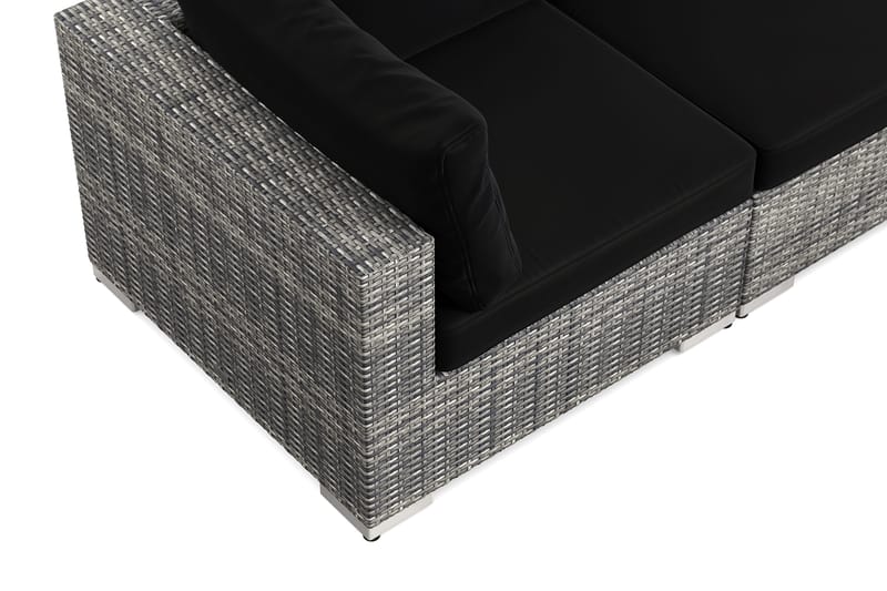 Bahamas utesofa 3-seters med bord og hylle - Grå - Hage - Utemiljø - Veranda & terrasse - Verandamøbler