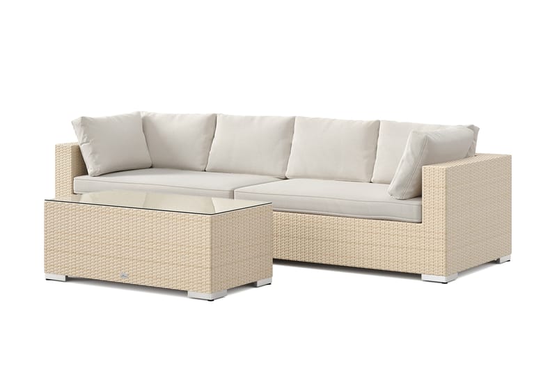 Bahamas utesofa 4-seters med bord, Beige