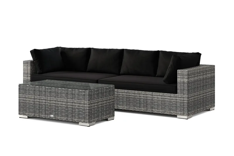 Bahamas utesofa 4-seters med bord - Grå - Hage - Utemiljø - Veranda & terrasse - Verandamøbler