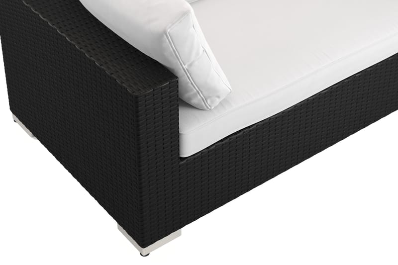 Bahamas utesofa 4-seters med bord og hylle - Svart - Hage - Utemiljø - Veranda & terrasse - Verandamøbler