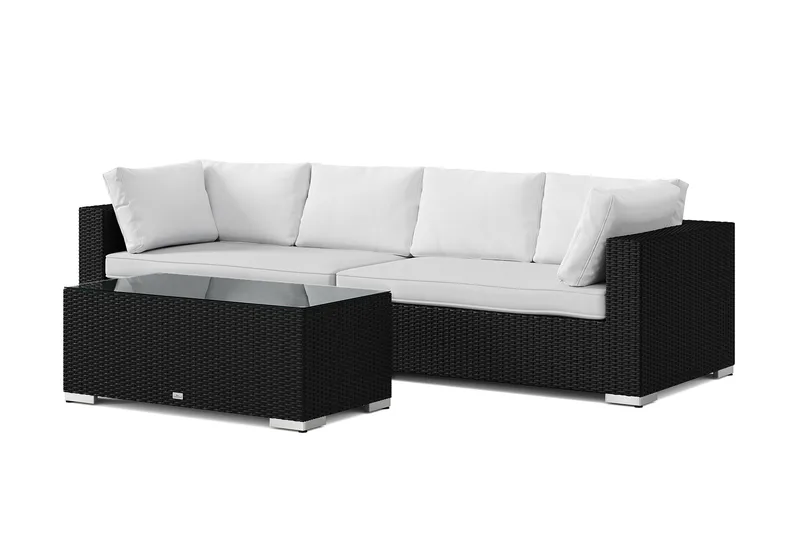 Bahamas utesofa 4-seters med bord - Svart - Hage - Utemiljø - Veranda & terrasse - Verandamøbler