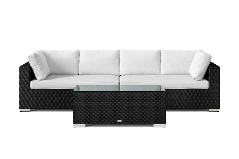 Bahamas utesofa 4-seters med bord - Svart - Hage - Utemiljø - Veranda & terrasse - Verandamøbler