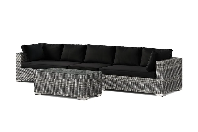 Bahamas utesofa 5-seters med bord, Grå