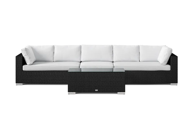 Bahamas utesofa 5-seters med bord - Svart - Hage - Utemiljø - Veranda & terrasse - Verandamøbler