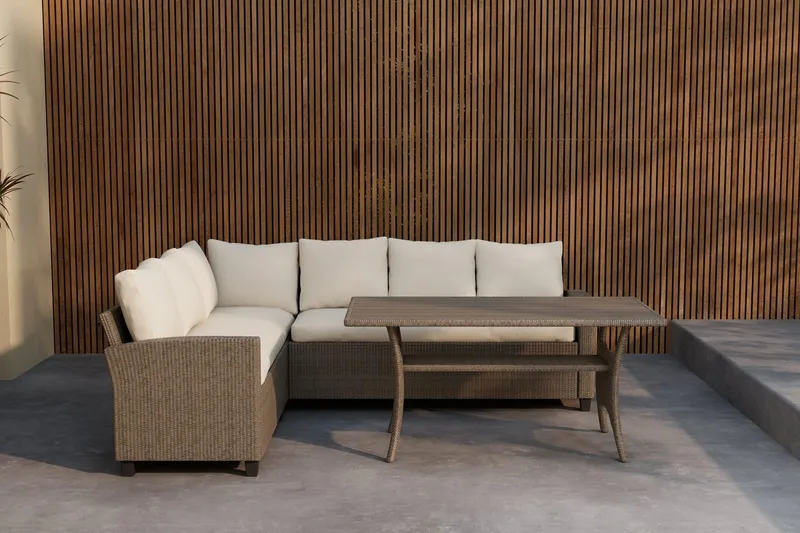 Brentwood hjørnesofagruppe 6-seter utendørs, Beige