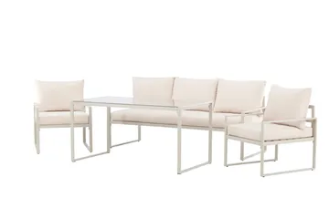 Catania Sofagruppe Utendørs 5-seter - Beige - Hagemøbler - Loungemøbler - Sofagruppe utendørs