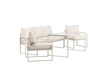 Catania Sofagruppe Utendørs 5-seter - Beige - Hagemøbler - Loungemøbler - Sofagruppe utendørs