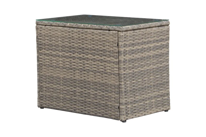 Dramilo loungegruppe i kunstrotting med bord og puter - Beige - Hage - Utemiljø - Veranda & terrasse - Verandamøbler