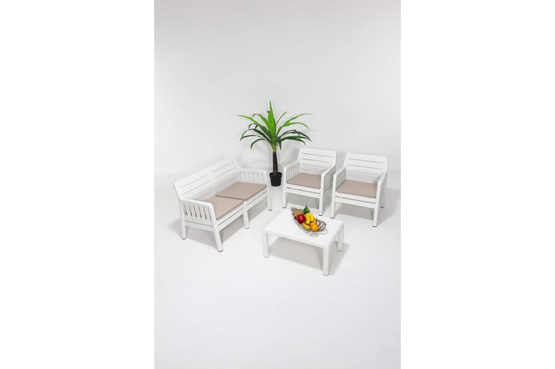 Elvor Sofa 4-seter - Hvit - Hage - Utemiljø - Veranda & terrasse - Verandamøbler
