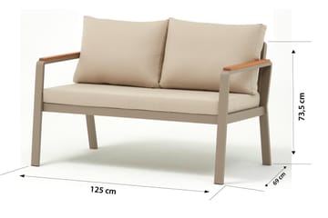 Estra Loungegruppe utendørs - Beige - Hagemøbler - Loungemøbler - Sofagruppe utendørs