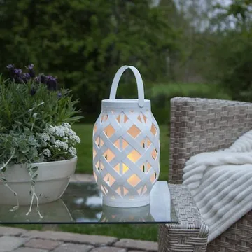 Flame lykt 15 cm - hvit - Hage - Utemiljø - Veranda & terrasse - Verandabelysning