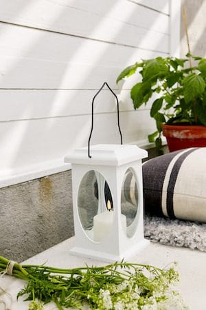 Flamme lykt 13,5 cm - hvit - Hage - Utemiljø - Veranda & terrasse - Verandabelysning