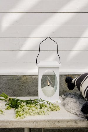 Flamme lykt 13,5 cm - hvit - Hage - Utemiljø - Veranda & terrasse - Verandabelysning