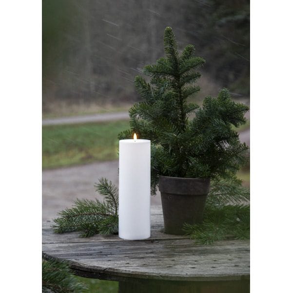 Flamme Rett LED-lys 32,5 cm - hvit - Hage - Utemiljø - Veranda & terrasse - Verandabelysning