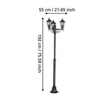 Gulvlys Laterna med 3 lamper - 55 cm - Belysning - Utebelysning - Stolpelykt & portlykt