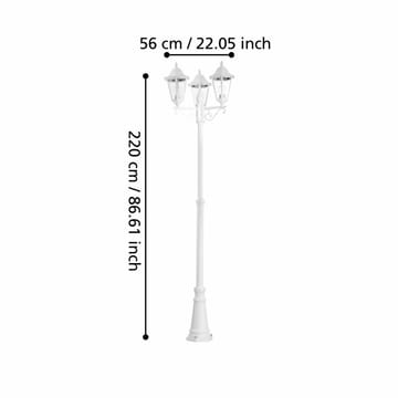 Gulvlys Navedo med 3 Lamper - 56 cm - Belysning - Utebelysning - Stolpelykt & portlykt