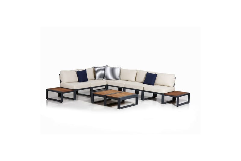 Hage loungesett Suda Puerta Antrasitt / Krem - Cremehvit/Antrasitt - Hage - Utemiljø - Veranda & terrasse - Verandamøbler