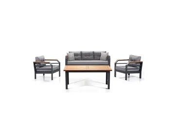 Hage loungesett Sudassento Grå / Svart