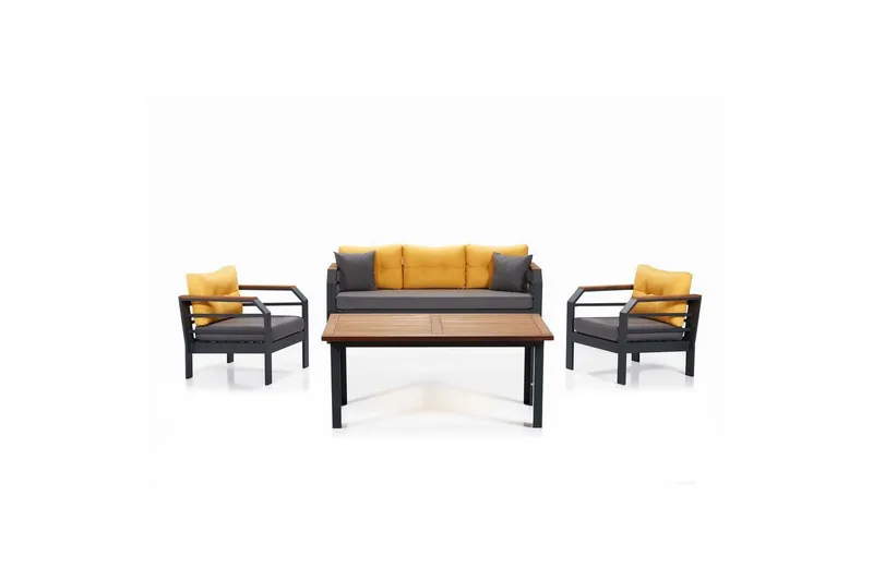 Hage loungesett Sudassento Gul / Grå / Svart, Gul / Grå / Svart