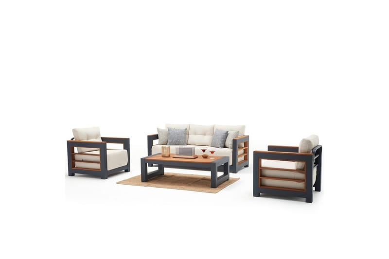 Hage loungesett Torwyn Hvit - Hvit - Hage - Utemiljø - Veranda & terrasse - Verandamøbler