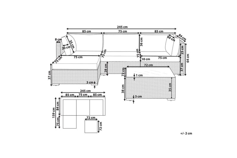 Hagehjørnesofa Sano - Høyrevendt - Hage - Utemiljø - Veranda & terrasse - Verandamøbler