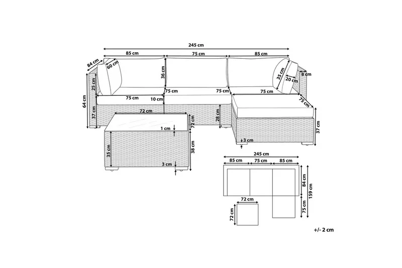 Hagehjørnesofa Sano - Venstrevendt - Hage - Utemiljø - Veranda & terrasse - Verandamøbler