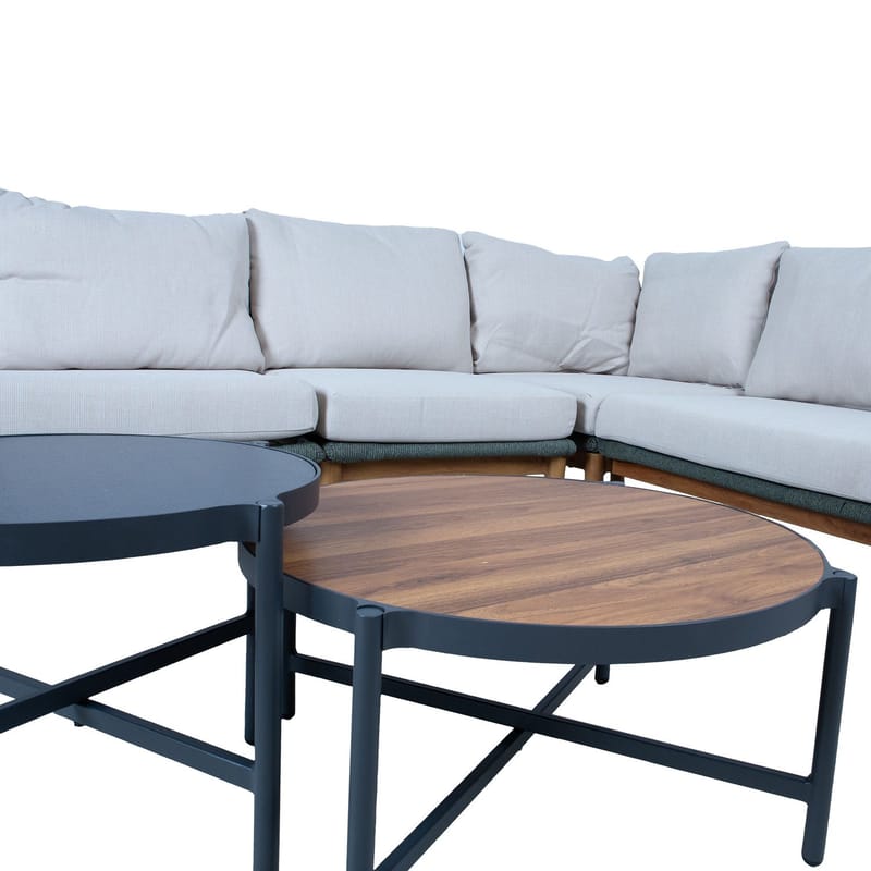 Hagemøbelgruppe Tuxedo Hjørnesofa og 2 Bord - Grønn - Hagemøbler - Loungemøbler - Sofagruppe utendørs