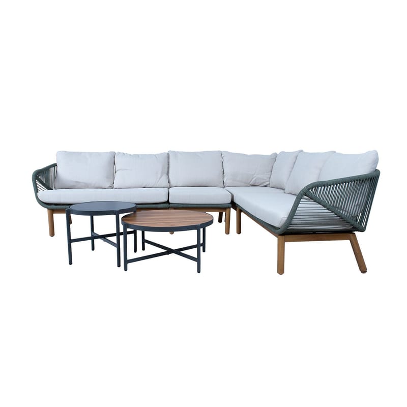 Hagemøbelgruppe Tuxedo Hjørnesofa og 2 Bord - Grønn - Hagemøbler - Loungemøbler - Sofagruppe utendørs