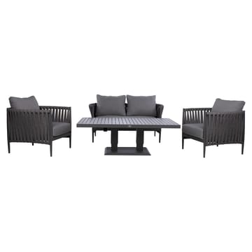 Hagemøbelsett HOME4YOU Bristol bord, sofa og 2 stoler grå - Grå - Hagemøbler - Loungemøbler - Sofagruppe utendørs