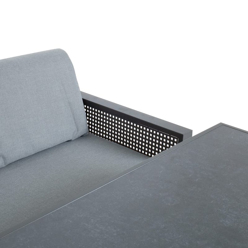 Hagemøbelsett HOME4YOU Delgado hjørnesofa, bord og benk - Grå - Hage - Utemiljø - Veranda & terrasse - Verandamøbler