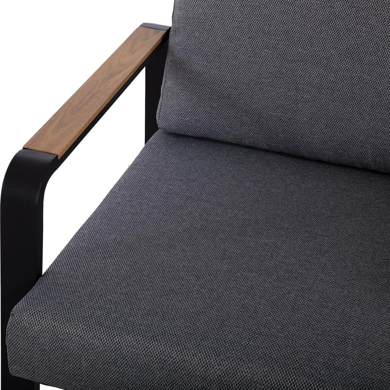 Hagemøbelsett HOME4YOU Lona bord, sofa og 2 stoler grå/svart - Grå / svart - Hage - Utemiljø - Veranda & terrasse - Verandamøbler