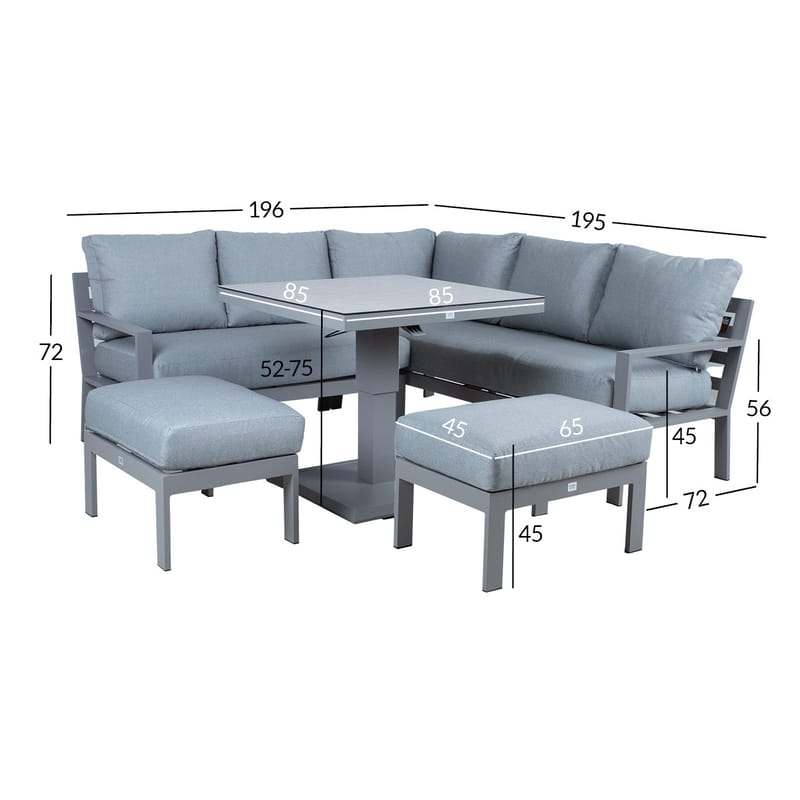 Hagemøbelsett HOME4YOU Rio 4 deler gråbeige - Gråbeige - Hage - Utemiljø - Veranda & terrasse - Verandamøbler