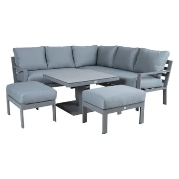 Hagemøbelsett HOME4YOU Rio 4 deler gråbeige - Gråbeige - Hagemøbler - Loungemøbler - Sofagruppe utendørs