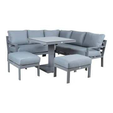 Hagemøbelsett HOME4YOU Rio 4 deler gråbeige - Gråbeige - Hagemøbler - Loungemøbler - Sofagruppe utendørs