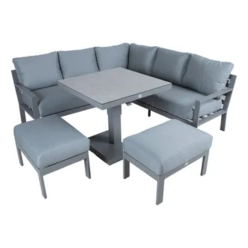 Hagemøbelsett HOME4YOU Rio 4 deler gråbeige - Gråbeige - Hagemøbler - Loungemøbler - Sofagruppe utendørs