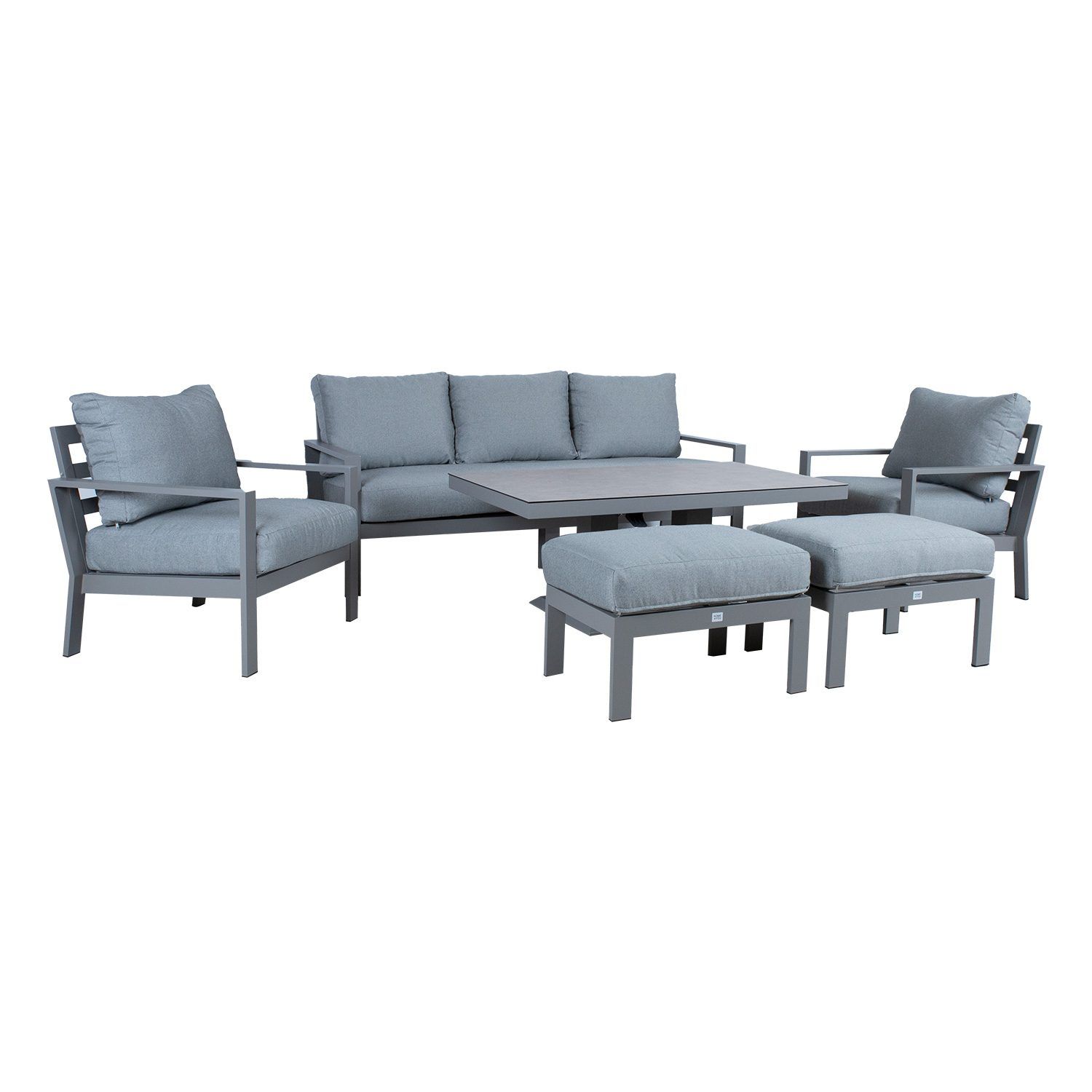 Hagemøbelsett HOME4YOU Rio 6 deler gråbeige - Gråbeige