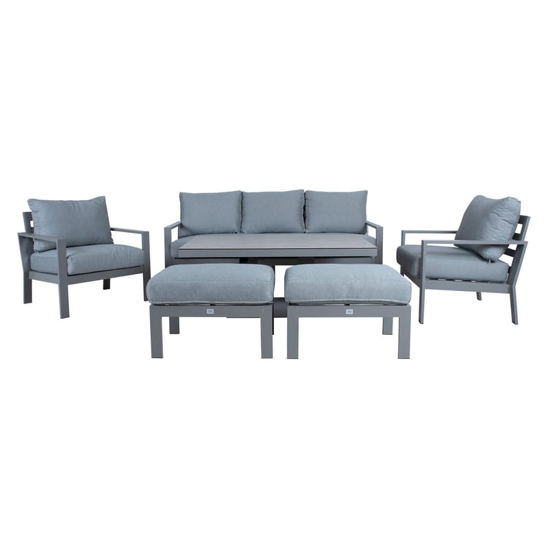 Hagemøbelsett HOME4YOU Rio 6 deler gråbeige - Gråbeige - Hage - Utemiljø - Veranda & terrasse - Verandamøbler