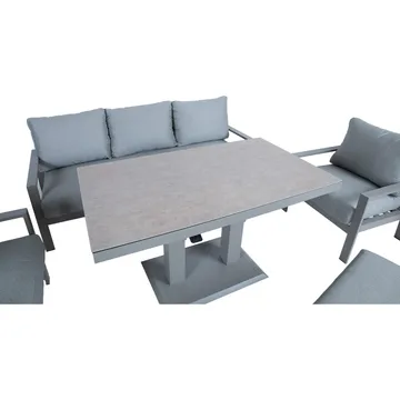 Hagemøbelsett HOME4YOU Rio 6 deler gråbeige - Gråbeige - Hagemøbler - Loungemøbler - Sofagruppe utendørs
