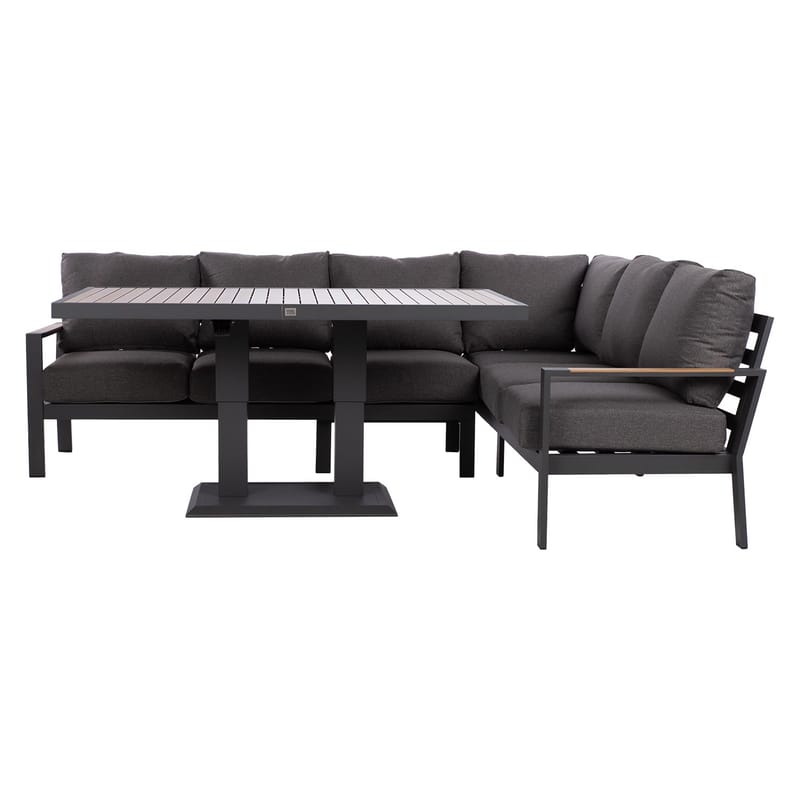 Hagemøbelsett HOME4YOU Rio hjørnesofa og bord mørkegrå - Mørkegrå - Hagemøbler - Loungemøbler - Sofagruppe utendørs