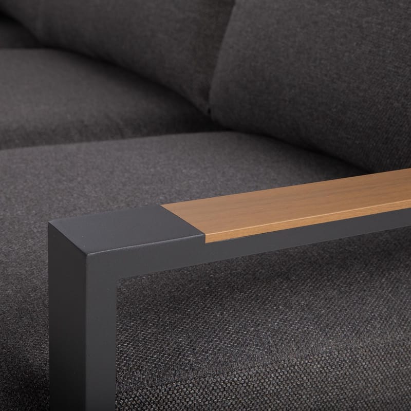 Hagemøbelsett HOME4YOU Rio hjørnesofa og bord mørkegrå - Mørkegrå - Hagemøbler - Loungemøbler - Sofagruppe utendørs