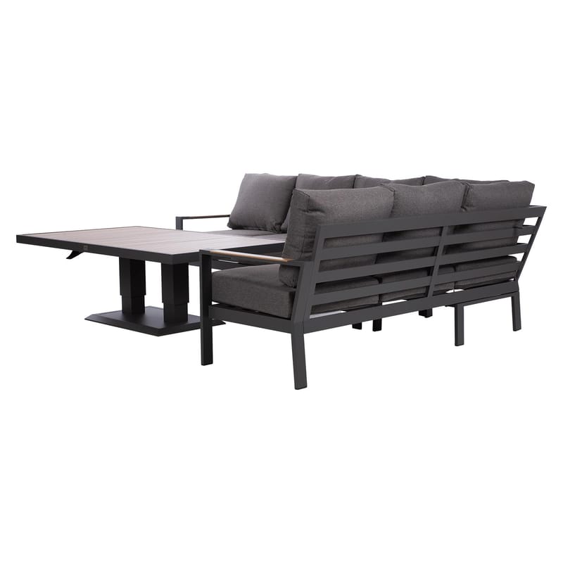 Hagemøbelsett HOME4YOU Rio hjørnesofa og bord mørkegrå - Mørkegrå - Hagemøbler - Loungemøbler - Sofagruppe utendørs