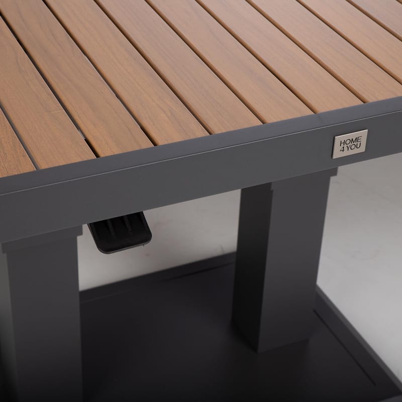Hagemøbelsett HOME4YOU Rio hjørnesofa og bord mørkegrå - Mørkegrå - Hagemøbler - Loungemøbler - Sofagruppe utendørs